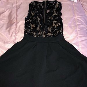 Black and beige dress